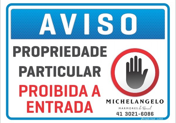 Placas de Aviso C3 Placa de Aviso Propriedade Particular C3