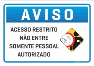 placa aviso acessorestrito C3 Criação Visual