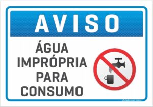 placa aviso agua impropria C3 Criação Visual