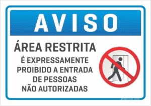 placa aviso area restrita C3 Criação Visual