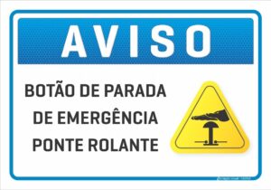 placa aviso botao de parada de emergencia C3 Criação Visual