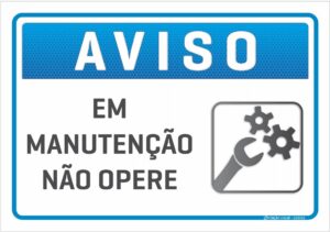placa aviso em manutencao C3 Criação Visual