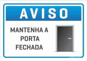 placa aviso porta fechada C3 Criação Visual